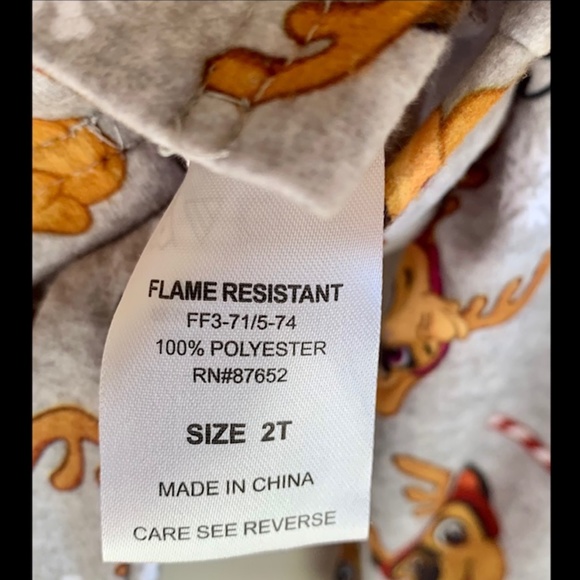 PAW PATROL Toddler Boy's Christmas Flannel Pajamas SIZE 2T NWT - Picture 4 of 6